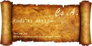 Csáki Attila névjegykártya