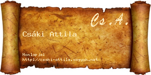 Csáki Attila névjegykártya